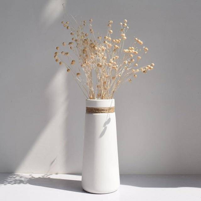Modern White Ceramic Vase | Artistic Tabletop Decor 4