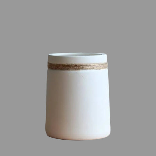 Modern White Ceramic Vase | Artistic Tabletop Decor 5
