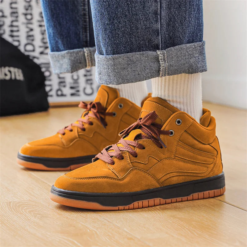 Premium Leather High-Top Basketball Sneakers