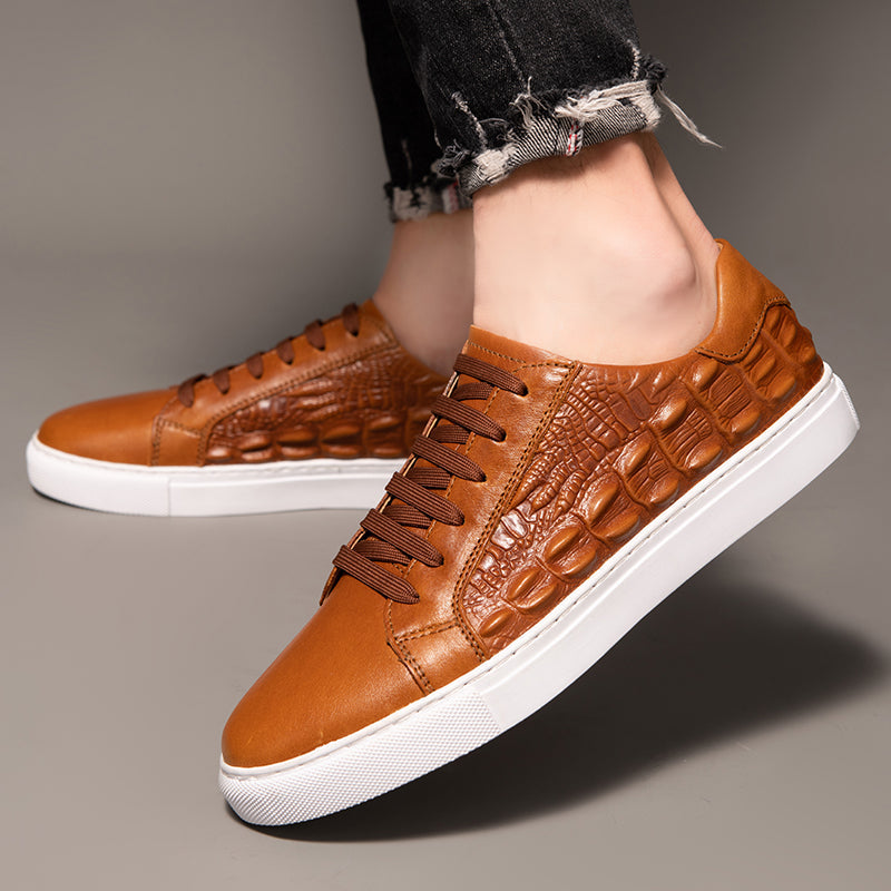 Gatorra Men's Genuine Leather Low-Top Sneakers
