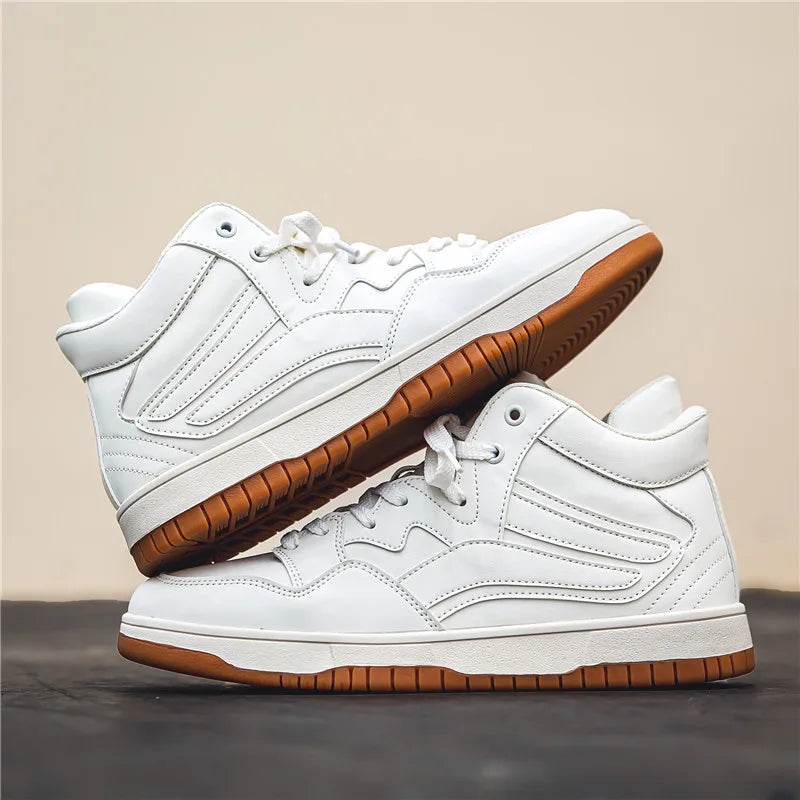 Premium Leather High-Top Basketball Sneakers