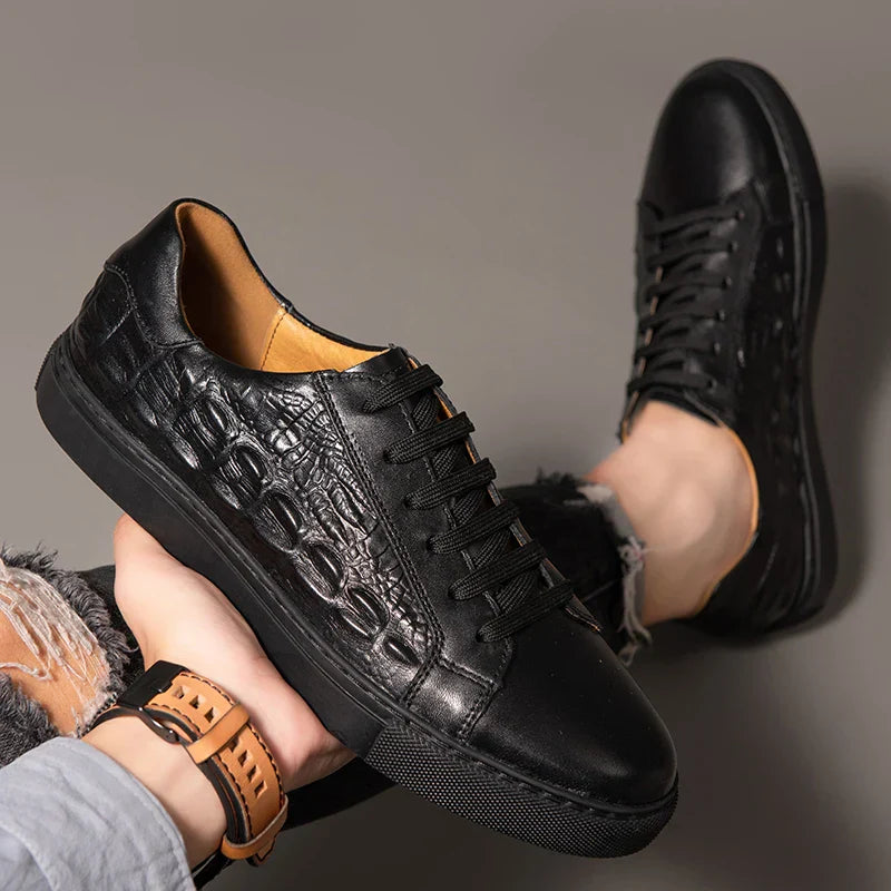 Gatorra Men's Genuine Leather Low-Top Sneakers