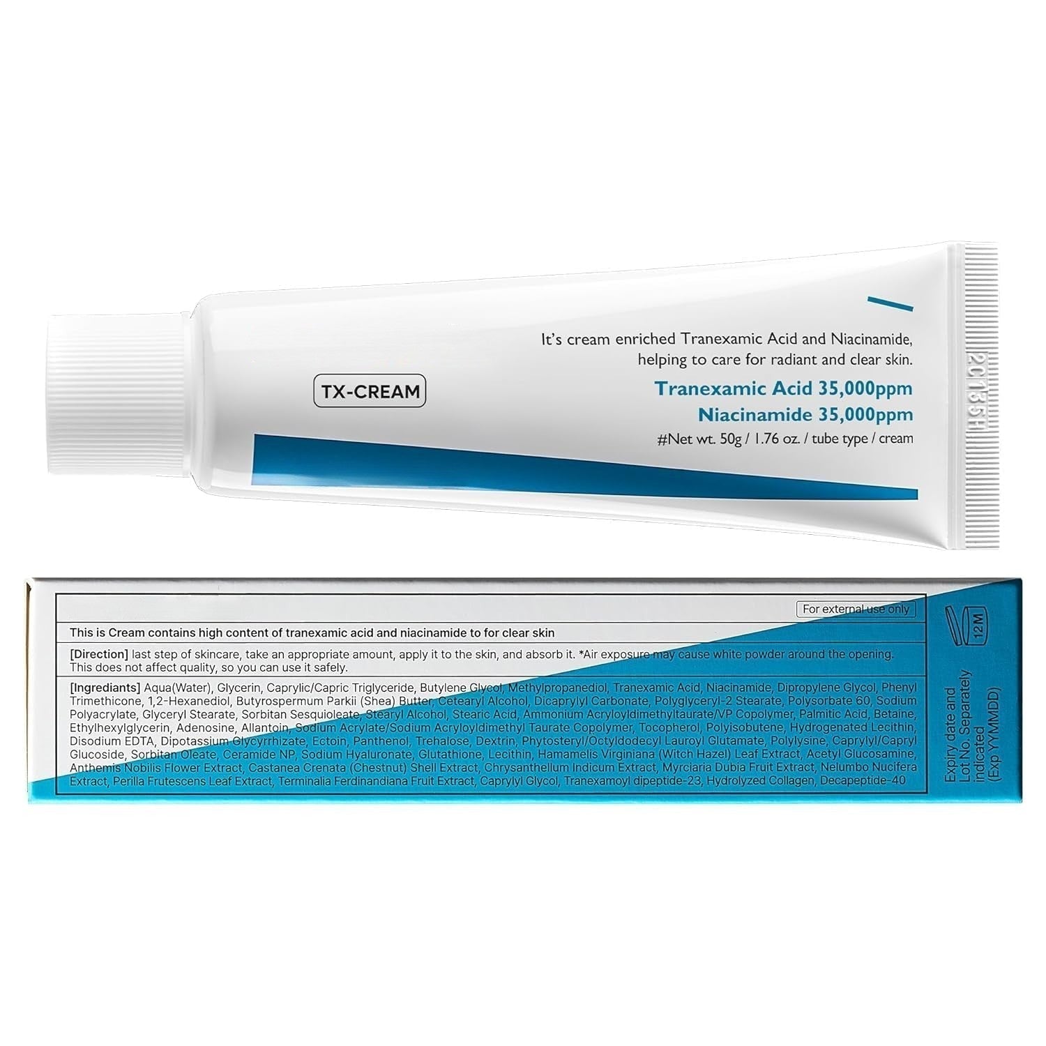 TX Tranexamic Acid Cream with Niacinamide for Dark Spots & Uneven Skin Tone