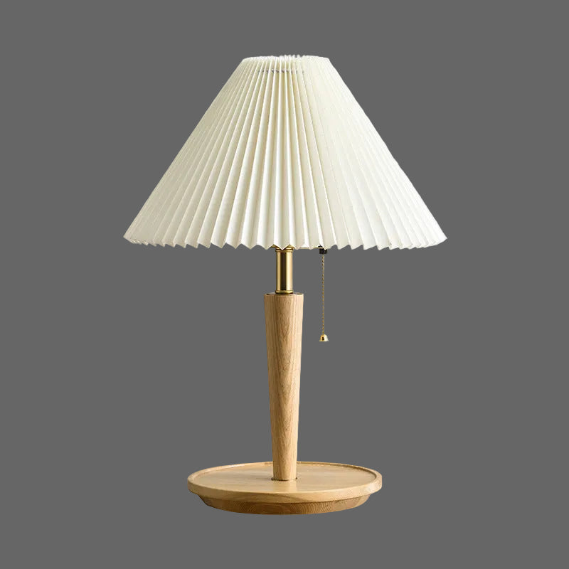 Vintage Pleated Wood Table Lamp | Bedside Table Lamps 9