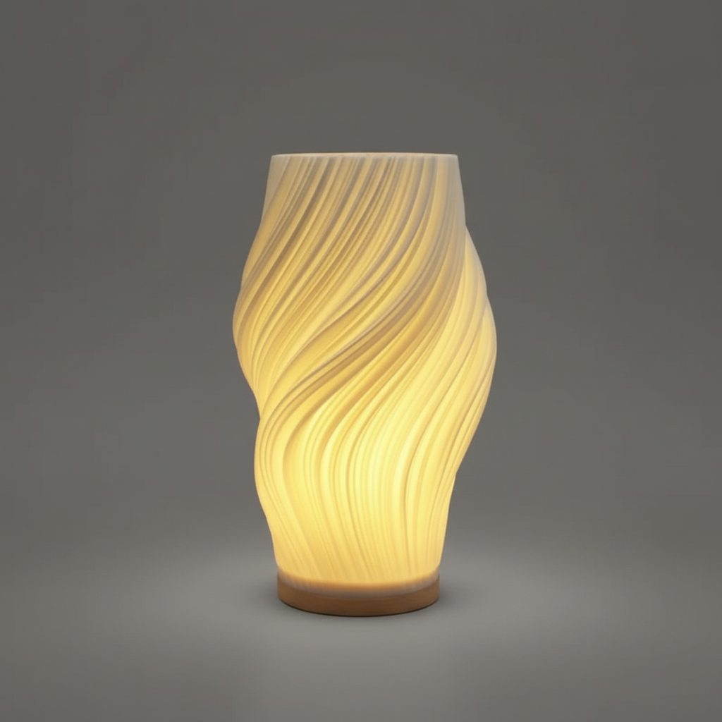 Wavecrest | Contemporary Table Lamp for Bedroom and Desk