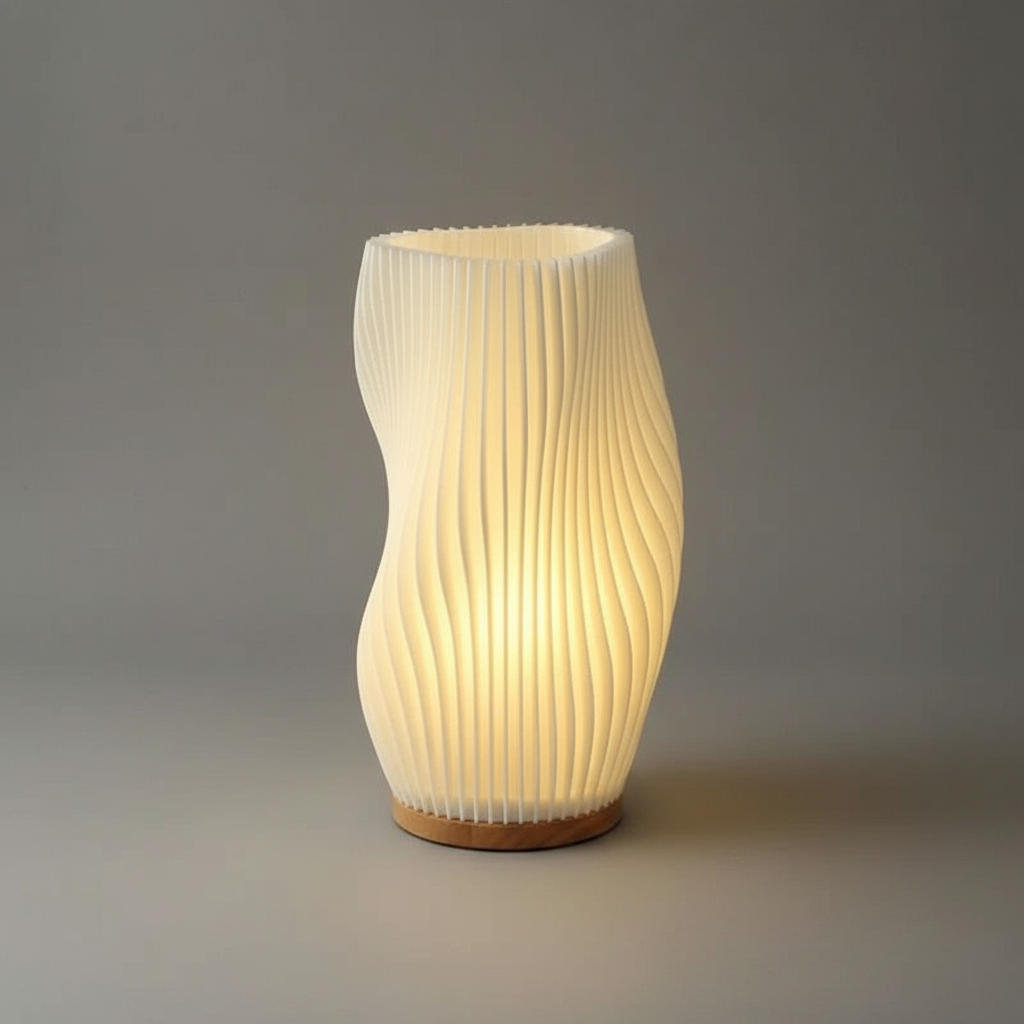 Wavecrest | Contemporary Table Lamp for Bedroom and Desk