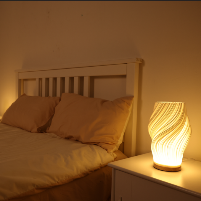 Wavecrest | Contemporary Table Lamp for Bedroom and Desk 6