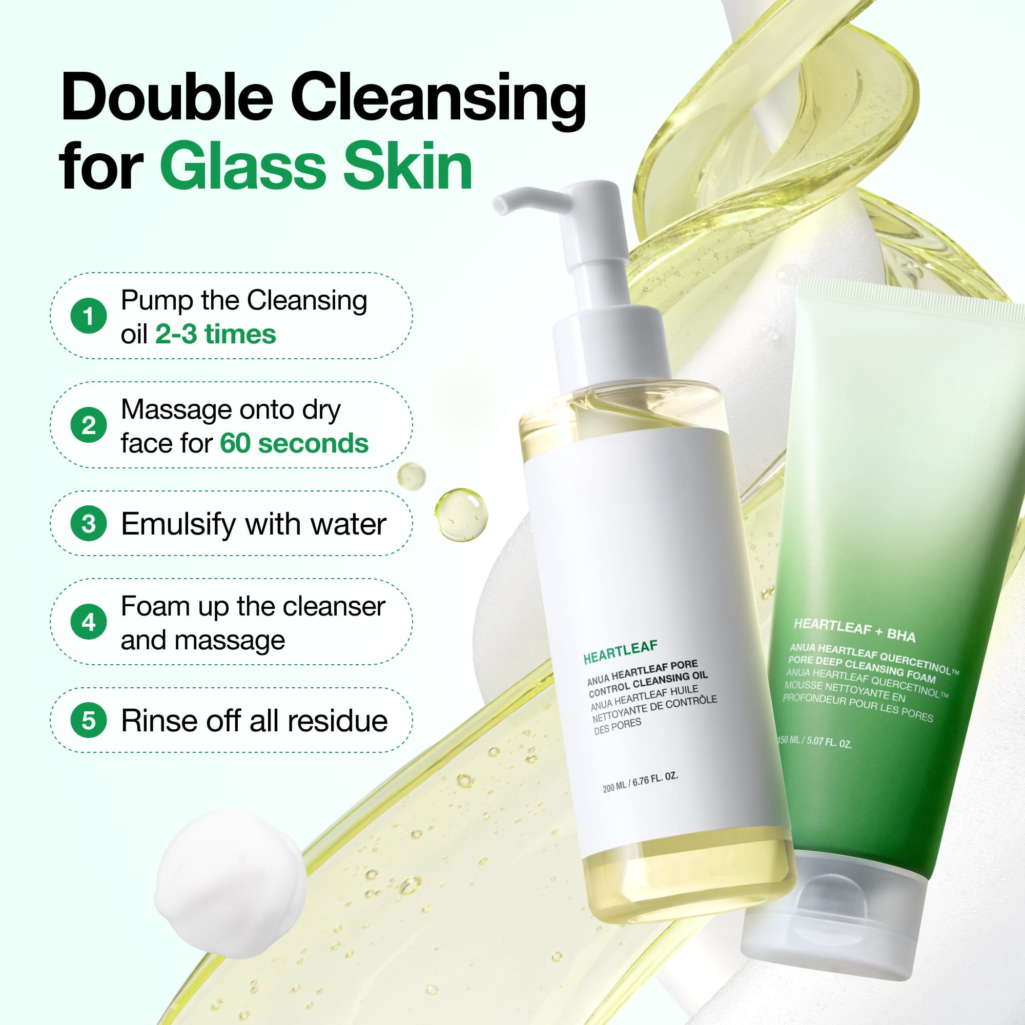 Double Cleansing Duo Set with Cleansing Oil & Salicylic Acid Foam Cleanser