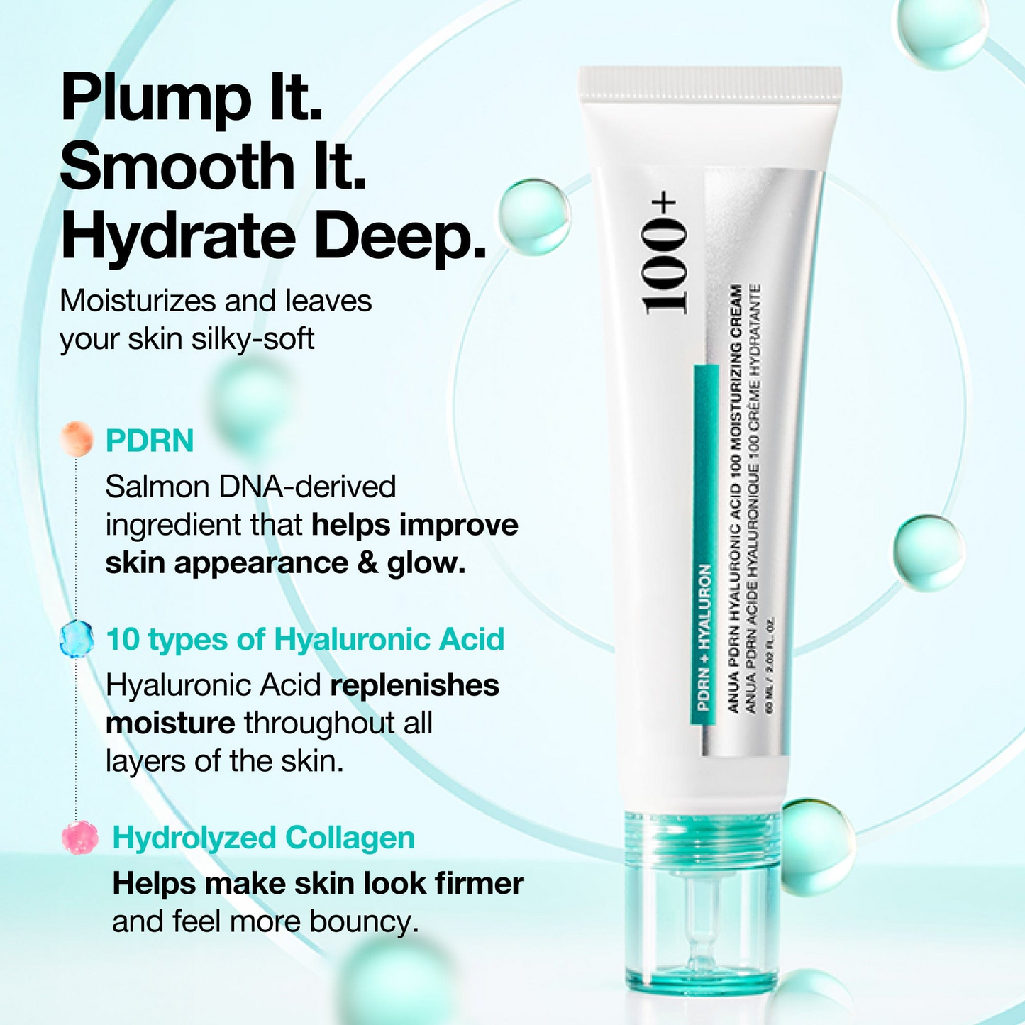 PDRN Hyaluronic Acid 100 Moisturizing Cream for Hydration & Glass Skin