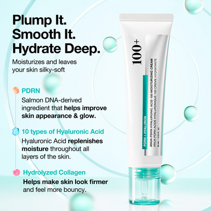 PDRN Hyaluronic Acid 100 Moisturizing Cream for Hydration & Glass Skin