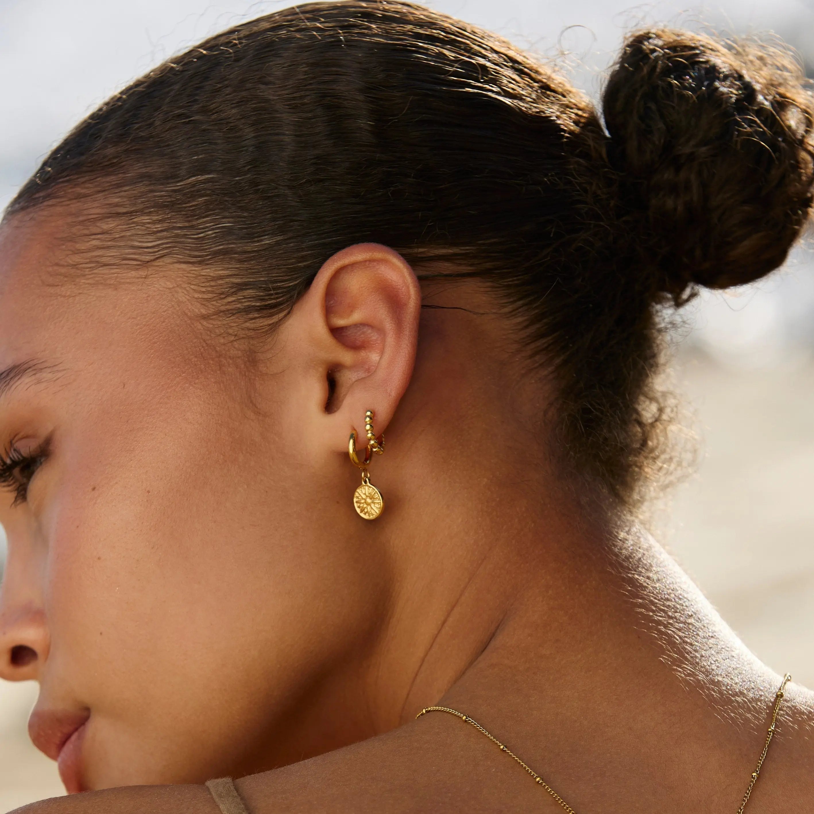 Golden Sun Hoop Earrings