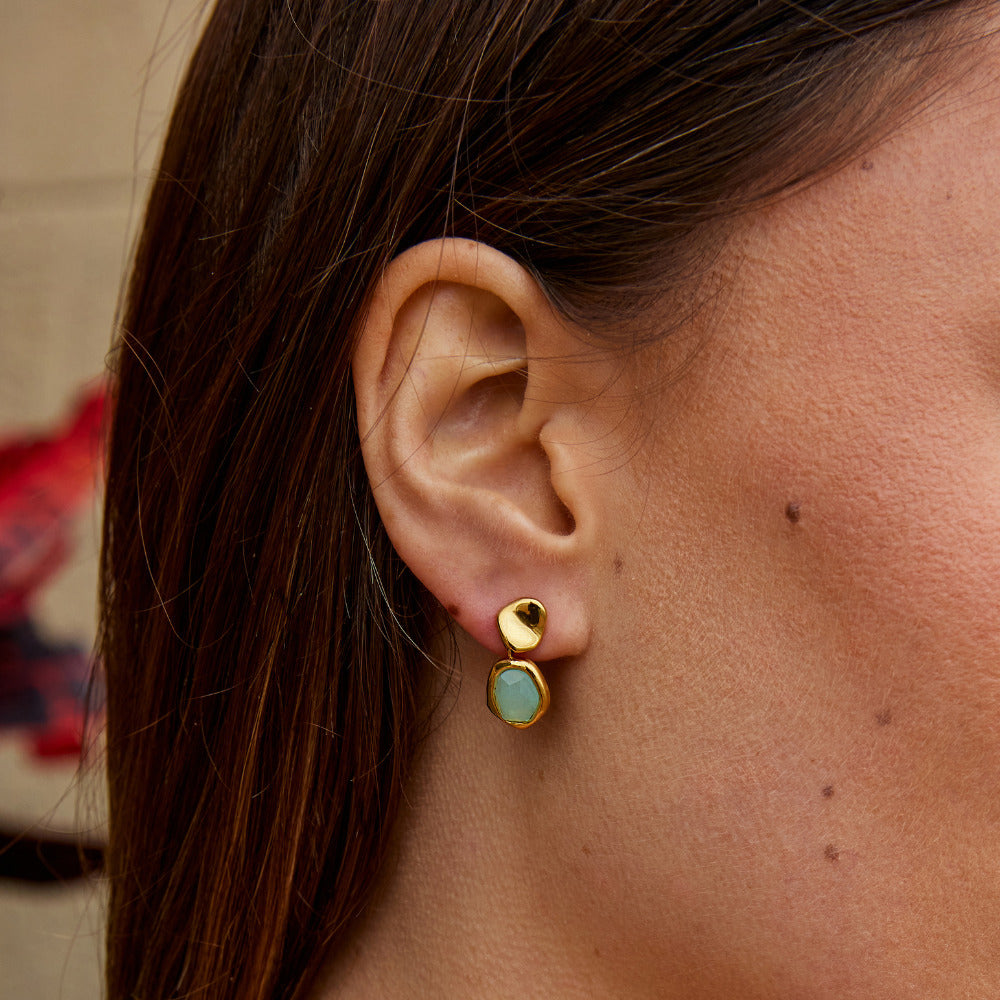 Aqua Glow Drop Earrings