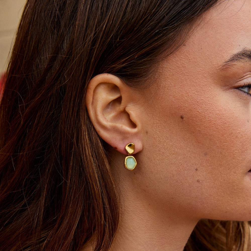 Aqua Glow Drop Earrings