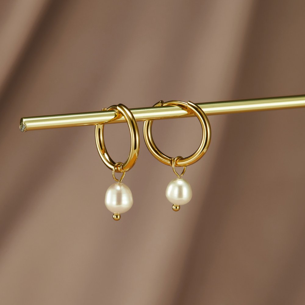 Freshwater Pearl Hoop Earrings