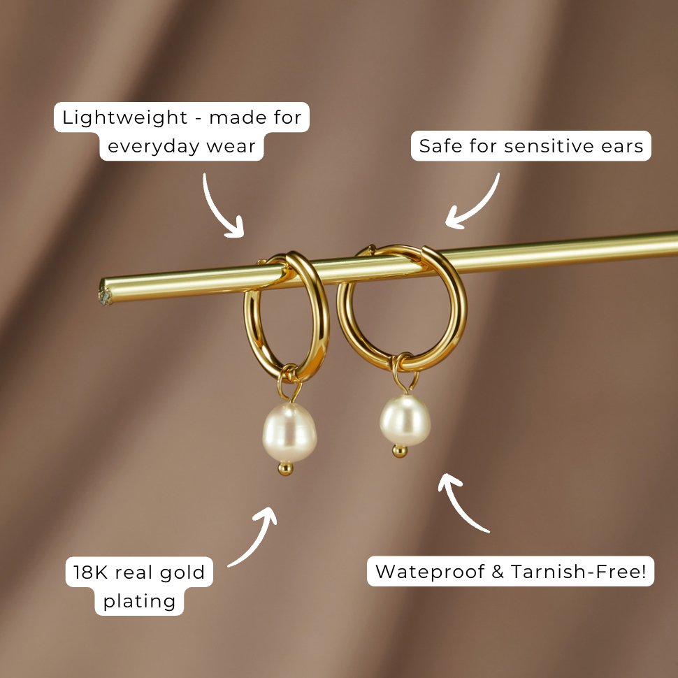 Freshwater Pearl Hoop Earrings