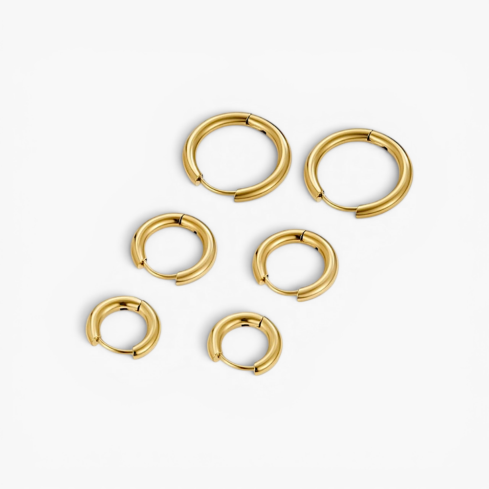 Gold Trio Hoop Set