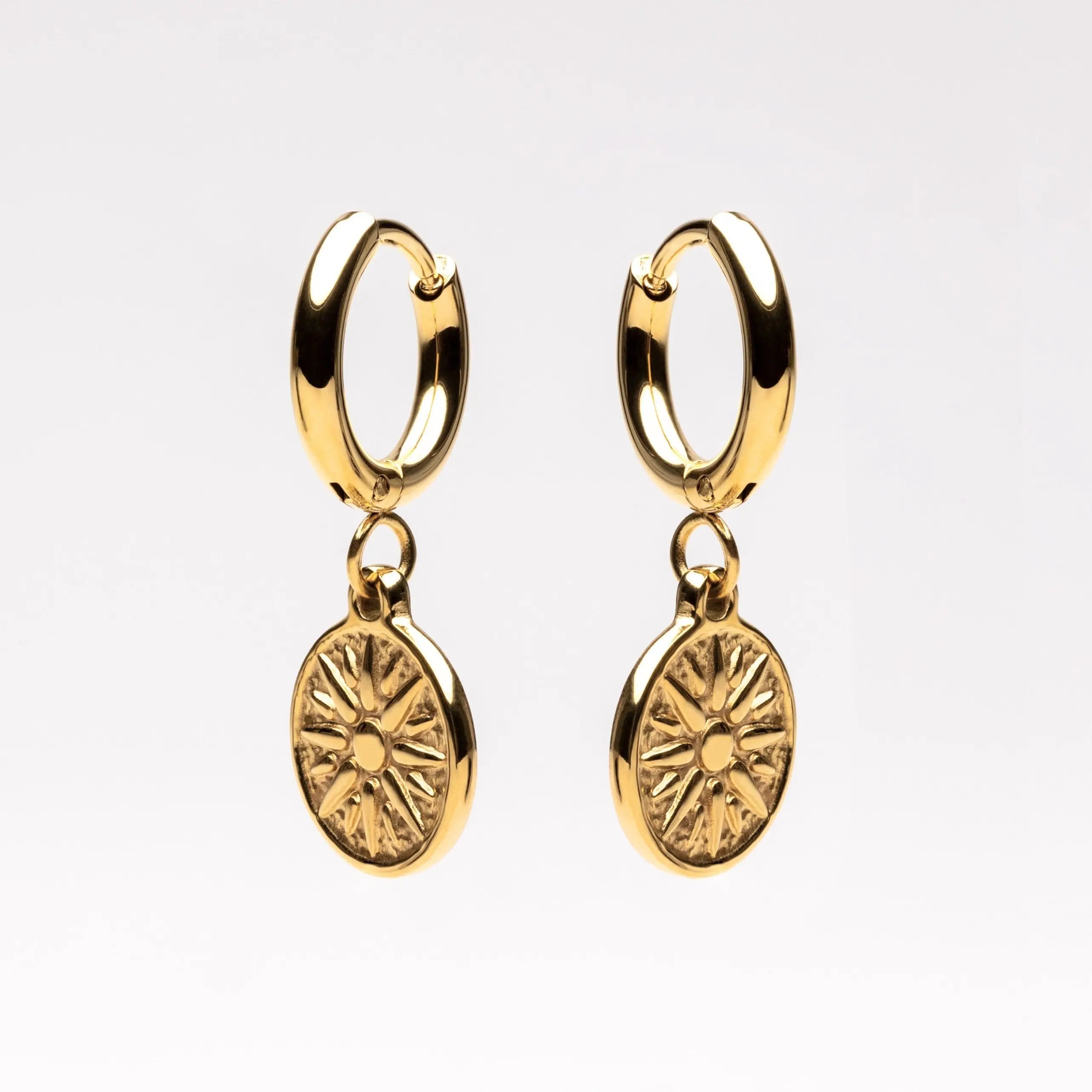 Golden Sun Hoop Earrings