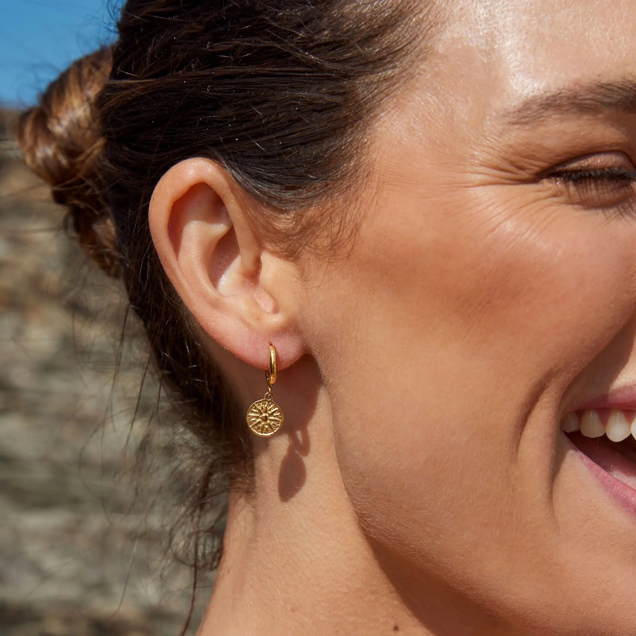 Golden Sun Hoop Earrings
