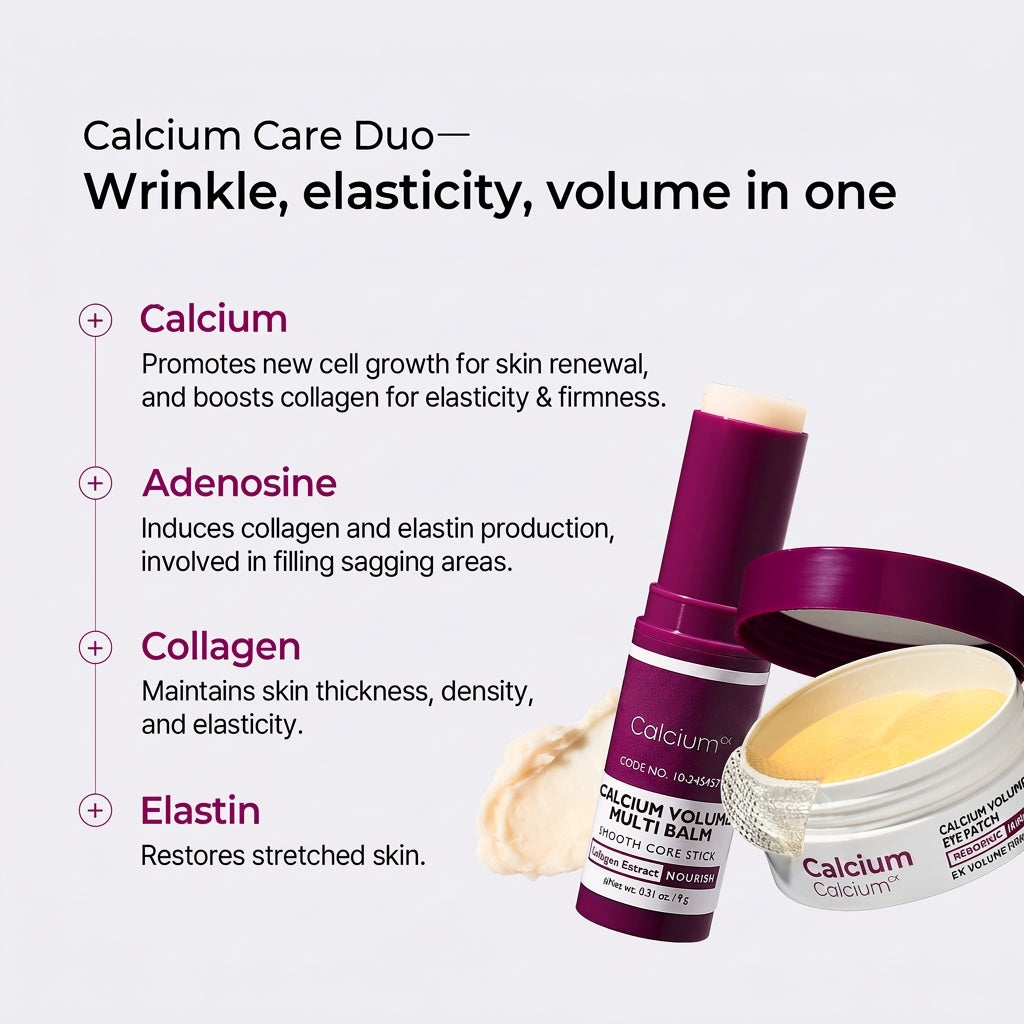 Calcium Volume Multi Balm + Eye Patch for Under Eye, Dark Circles & Fine Lines