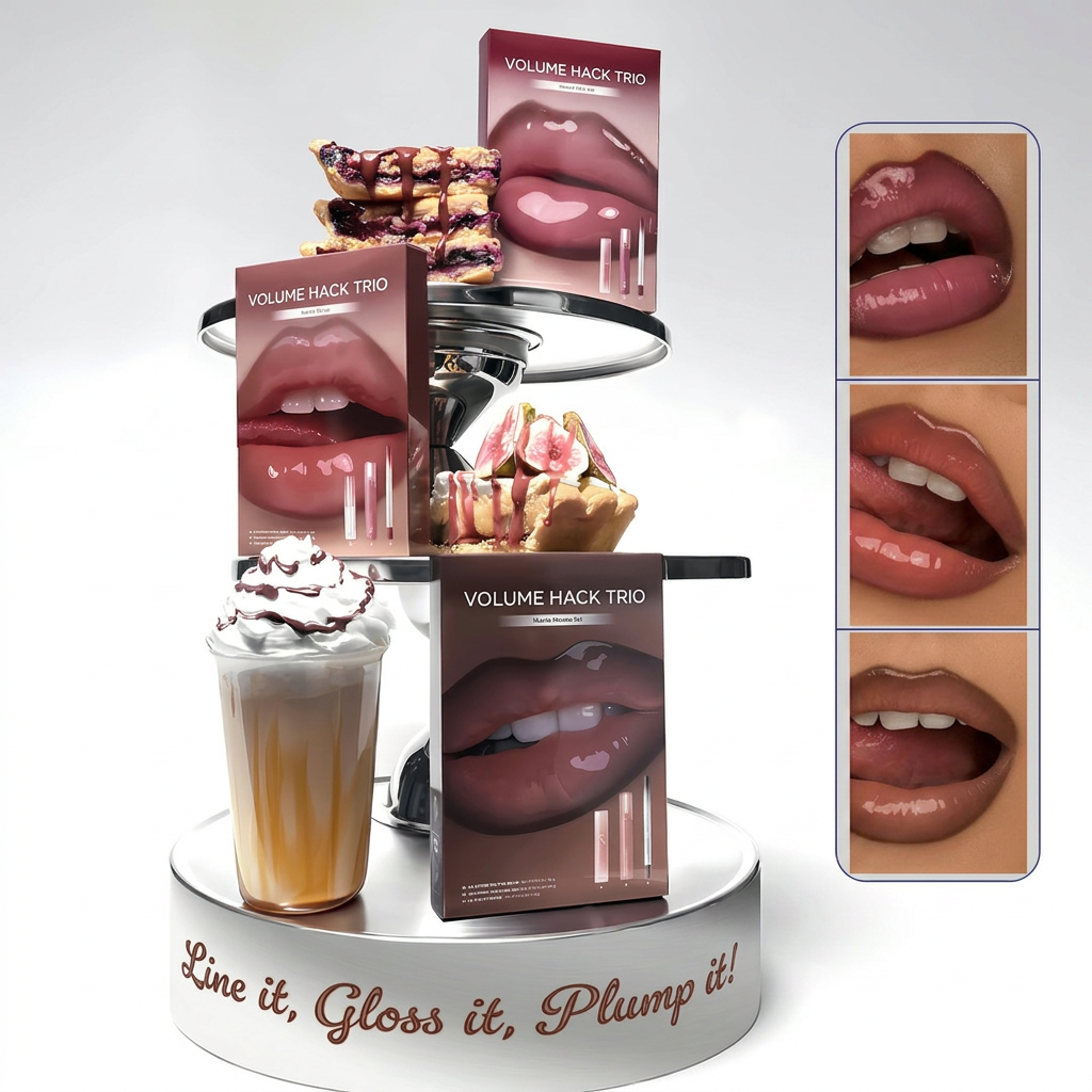 Volume Hack Trio for Fuller Lips, Plumping & Glossy Finish