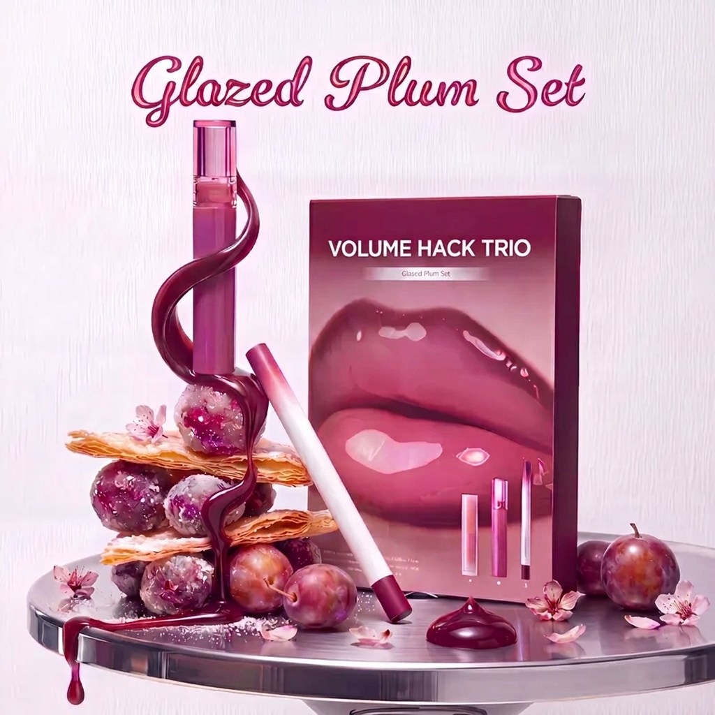 Volume Hack Trio for Fuller Lips, Plumping & Glossy Finish