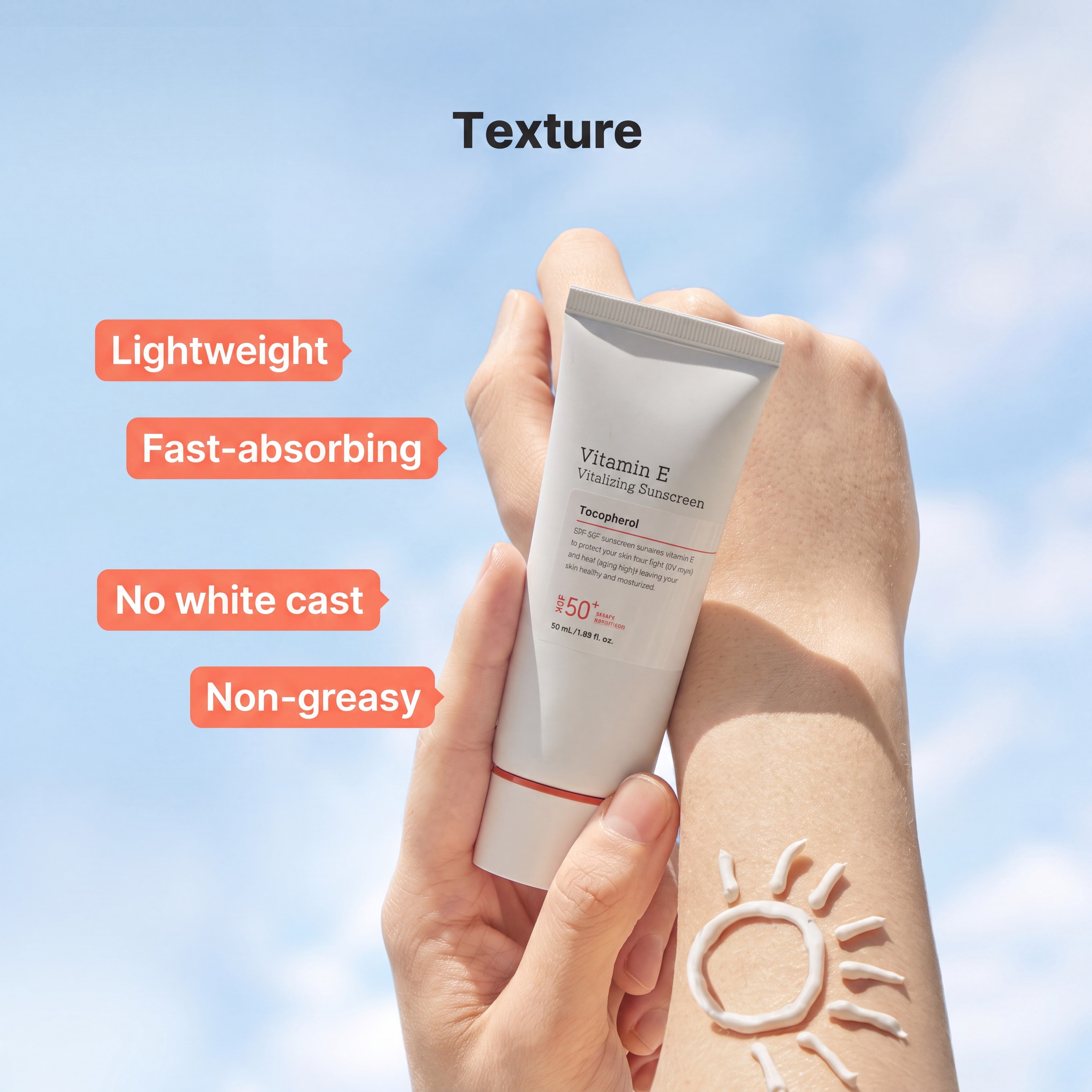 Vitamin E Vitalizing Sunscreen for Sun Protection, Hydration & SPF 50
