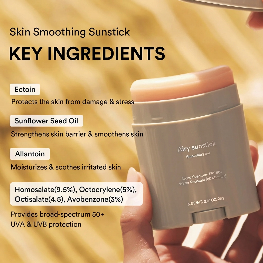 Airy Sunstick Smoothing Bar for Sun Protection, Smoothing & On-the-Go SPF