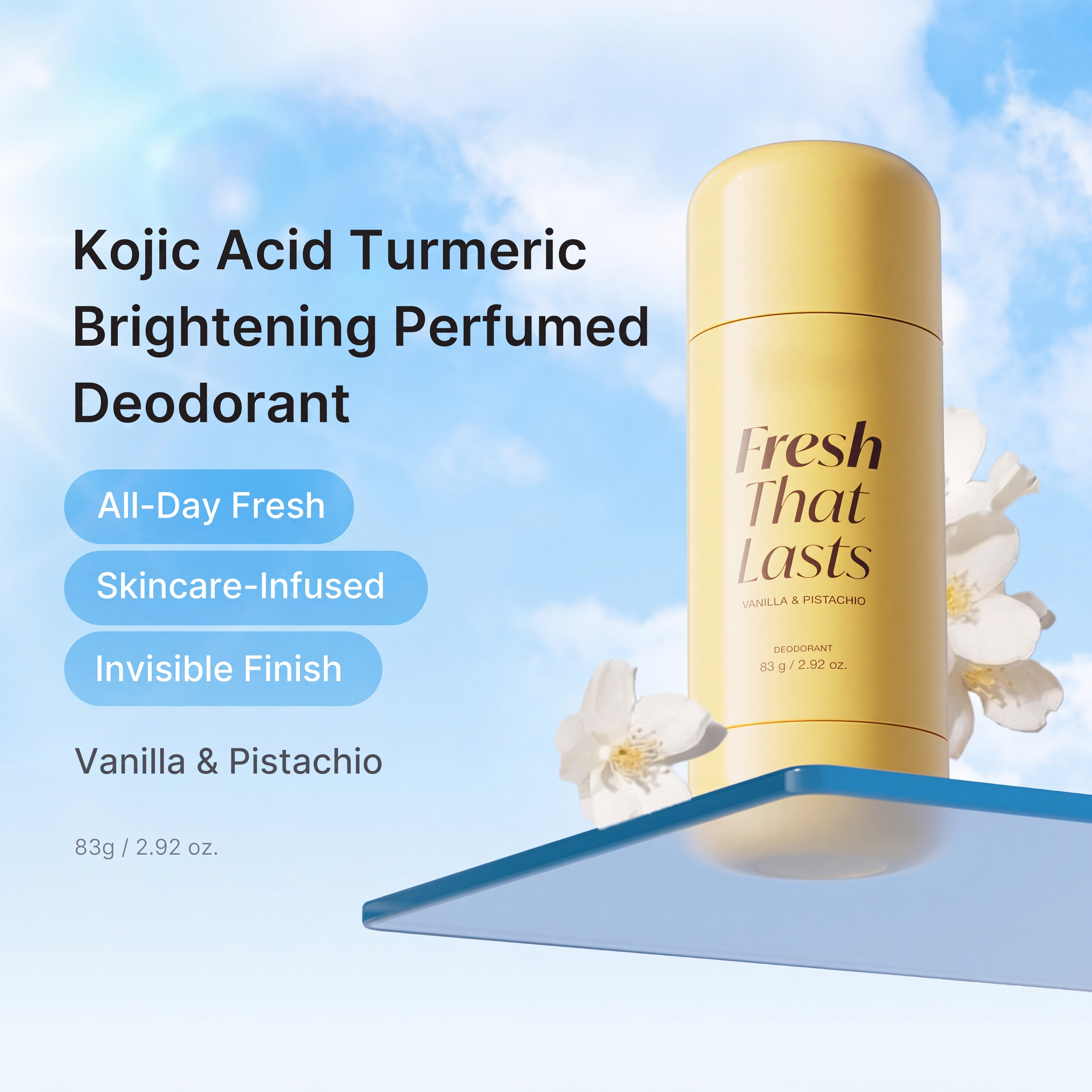 Kojic Acid & Turmeric Aluminum-Free Deodorant for Uneven Skin Tone and Sensitive Skin