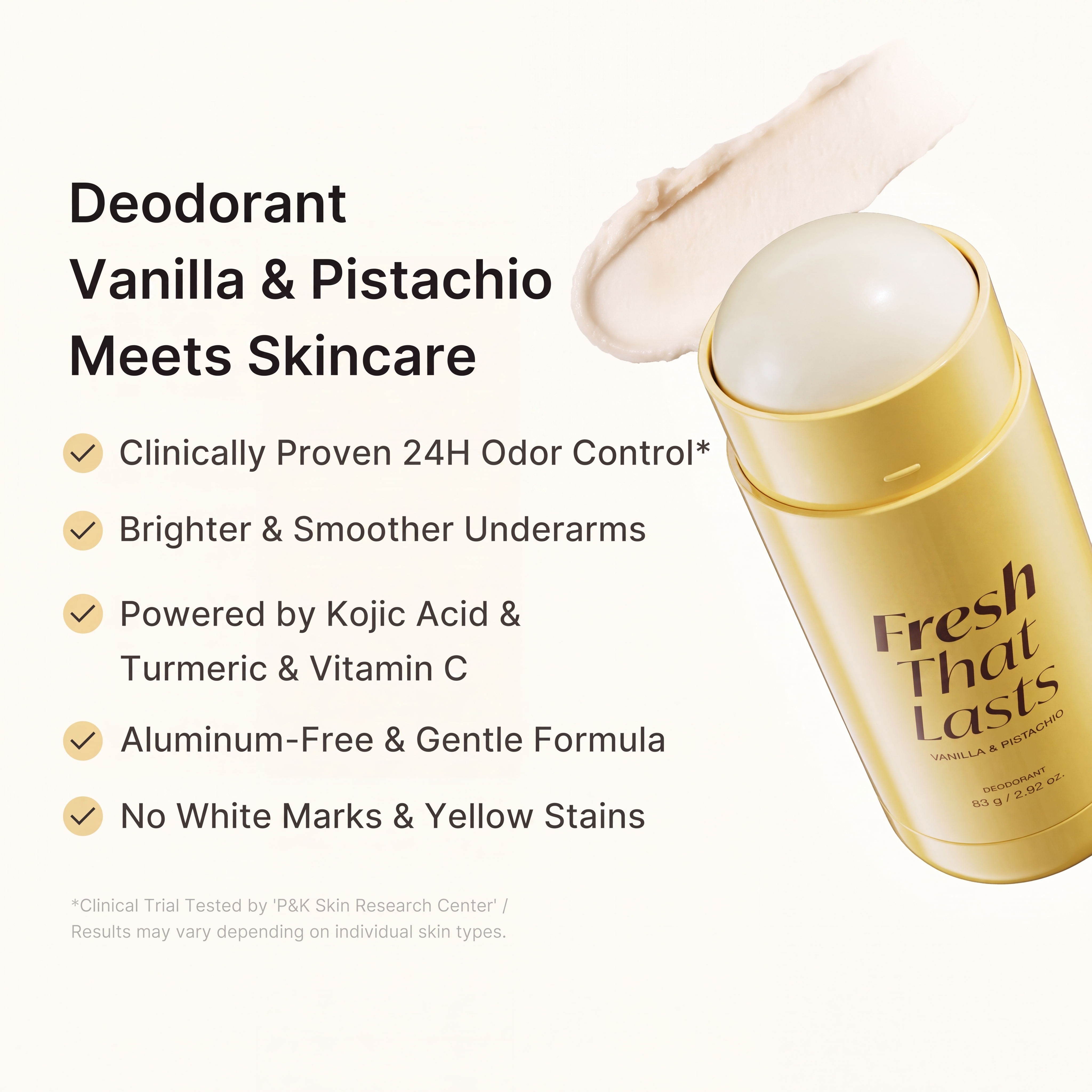 Kojic Acid & Turmeric Aluminum-Free Deodorant for Uneven Skin Tone and Sensitive Skin