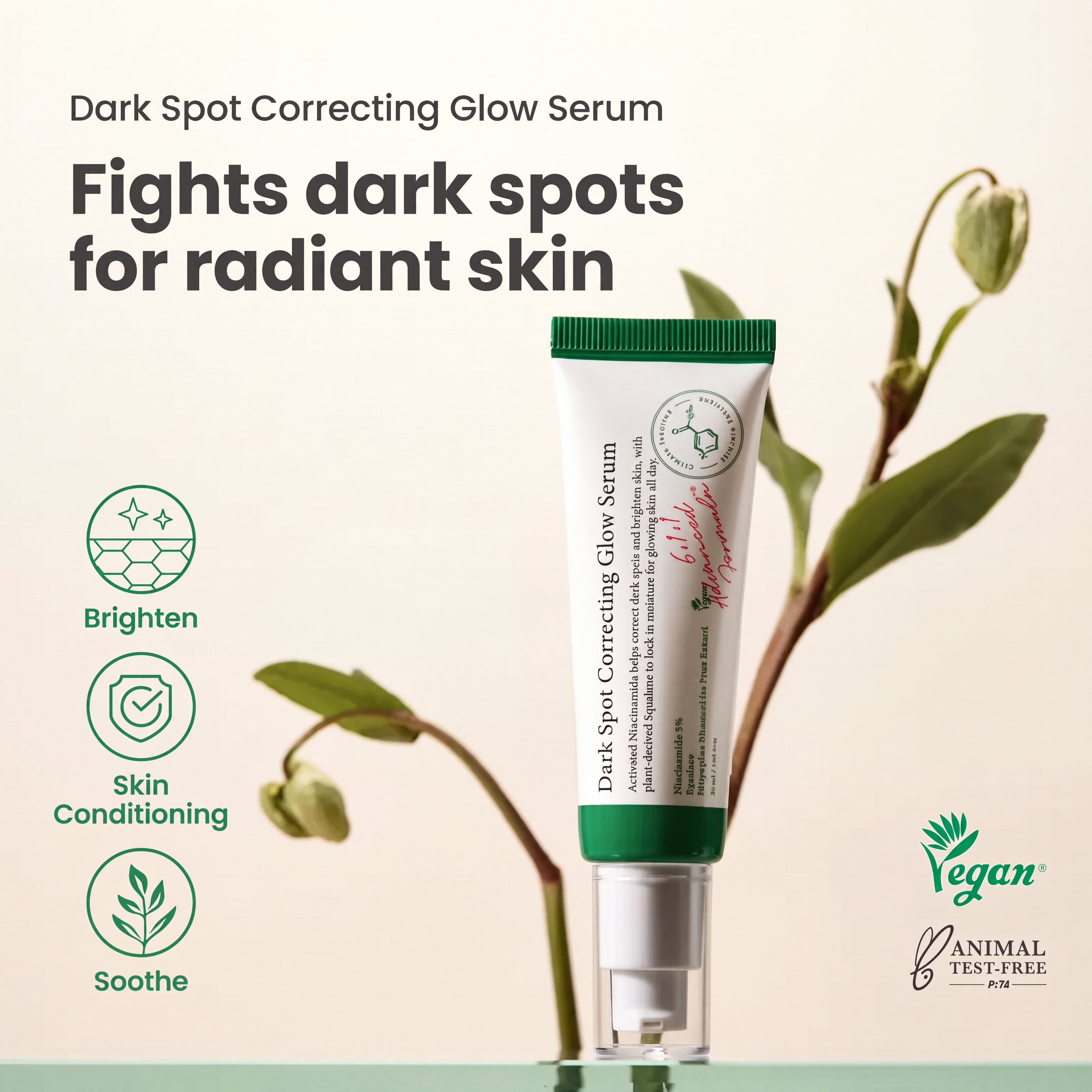 Dark Spot Correcting Glow Serum Korean Skincare with Niacinamide for Dark Spots