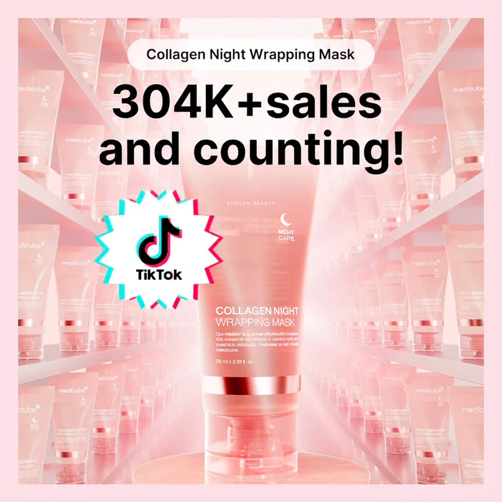 Korean Collagen Night Wrapping Mask for Dark Spots, Pores and Elasticity