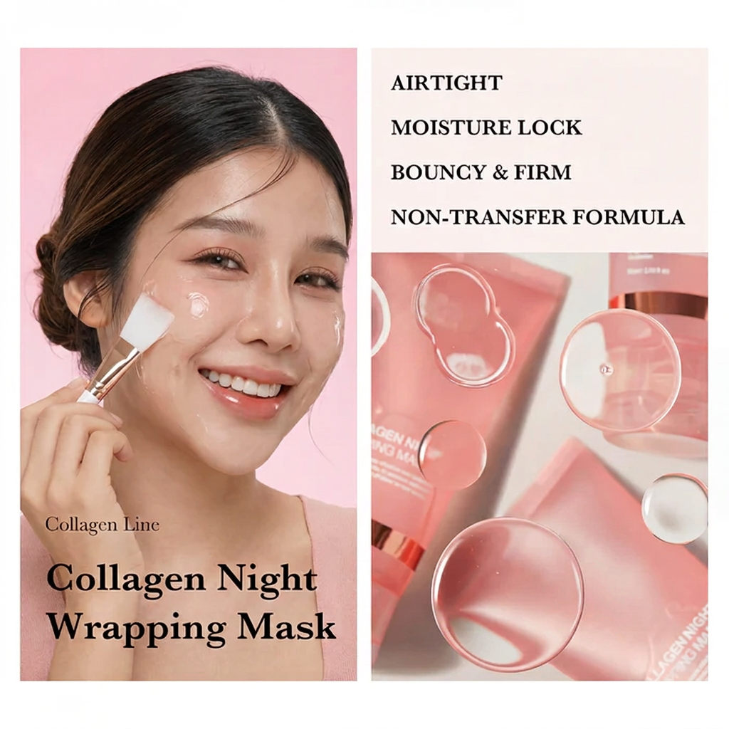Korean Collagen Night Wrapping Mask for Dark Spots, Pores and Elasticity