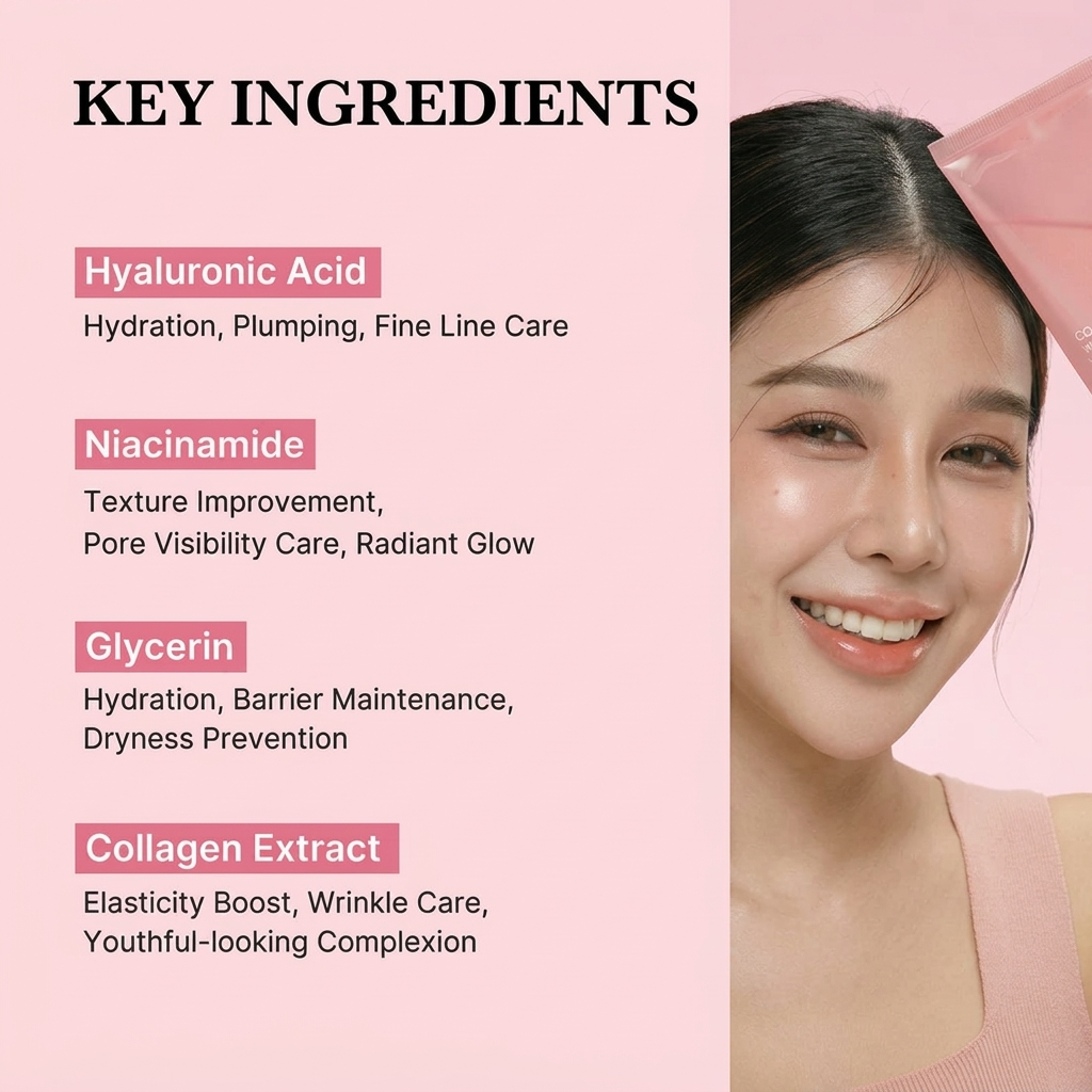 Korean Collagen Night Wrapping Mask for Dark Spots, Pores and Elasticity