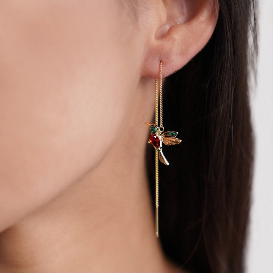 Celeste Hummingbird Tassel Earrings