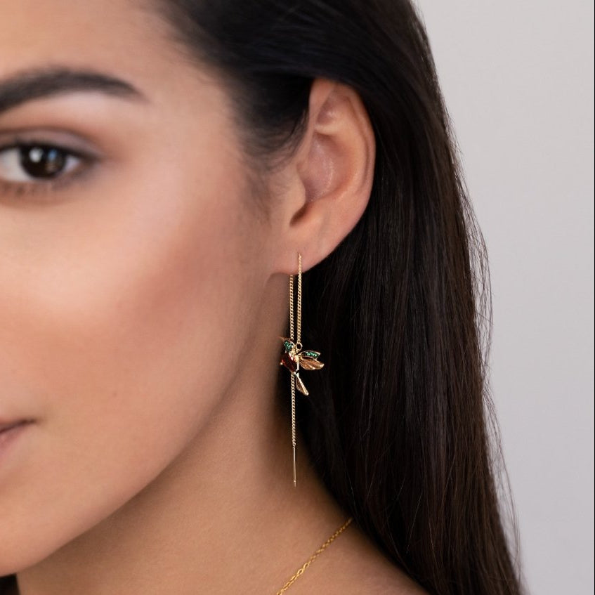 Celeste Hummingbird Tassel Earrings
