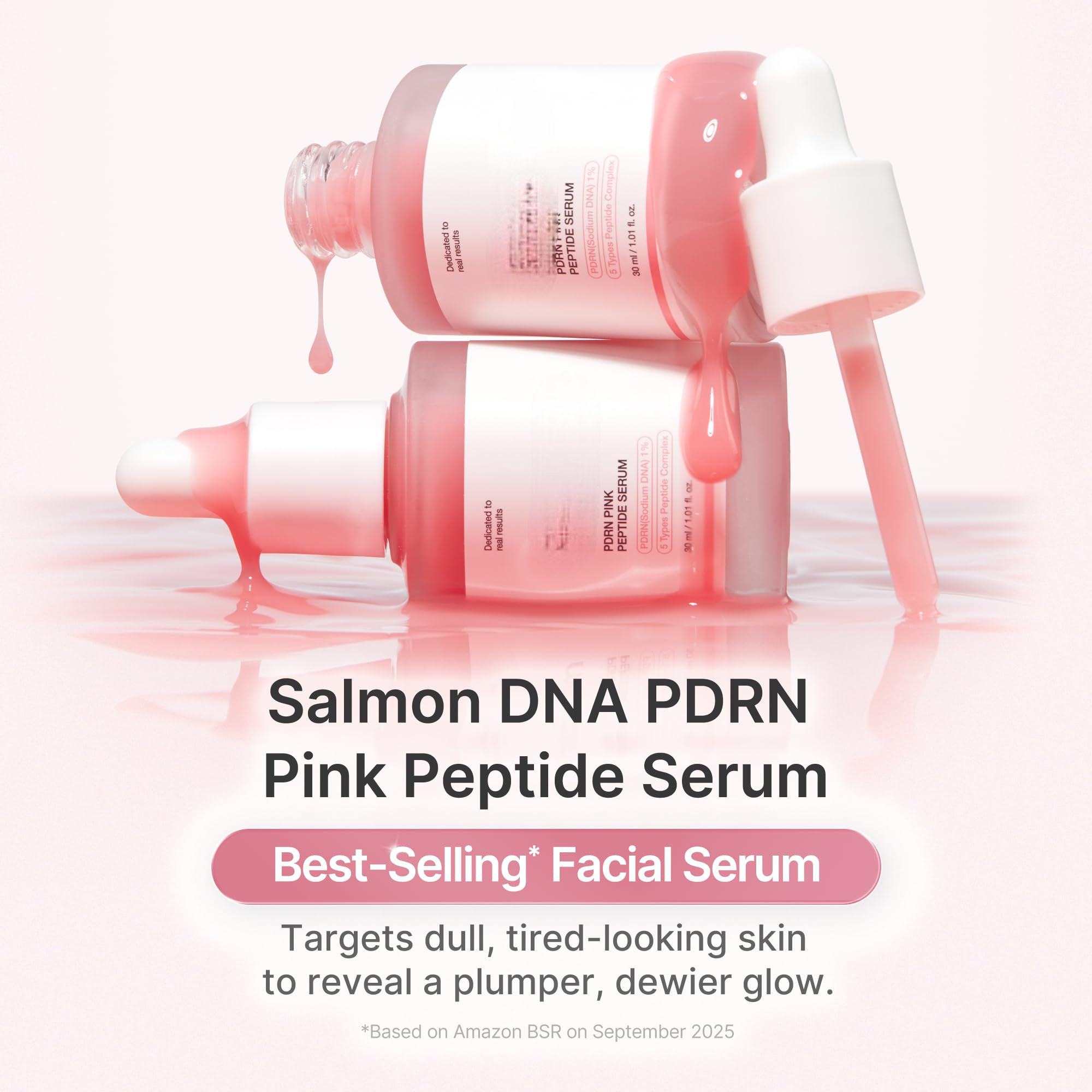 PDRN Pink Peptide Serum with Peptides for Skin Elasticity & Glass Skin
