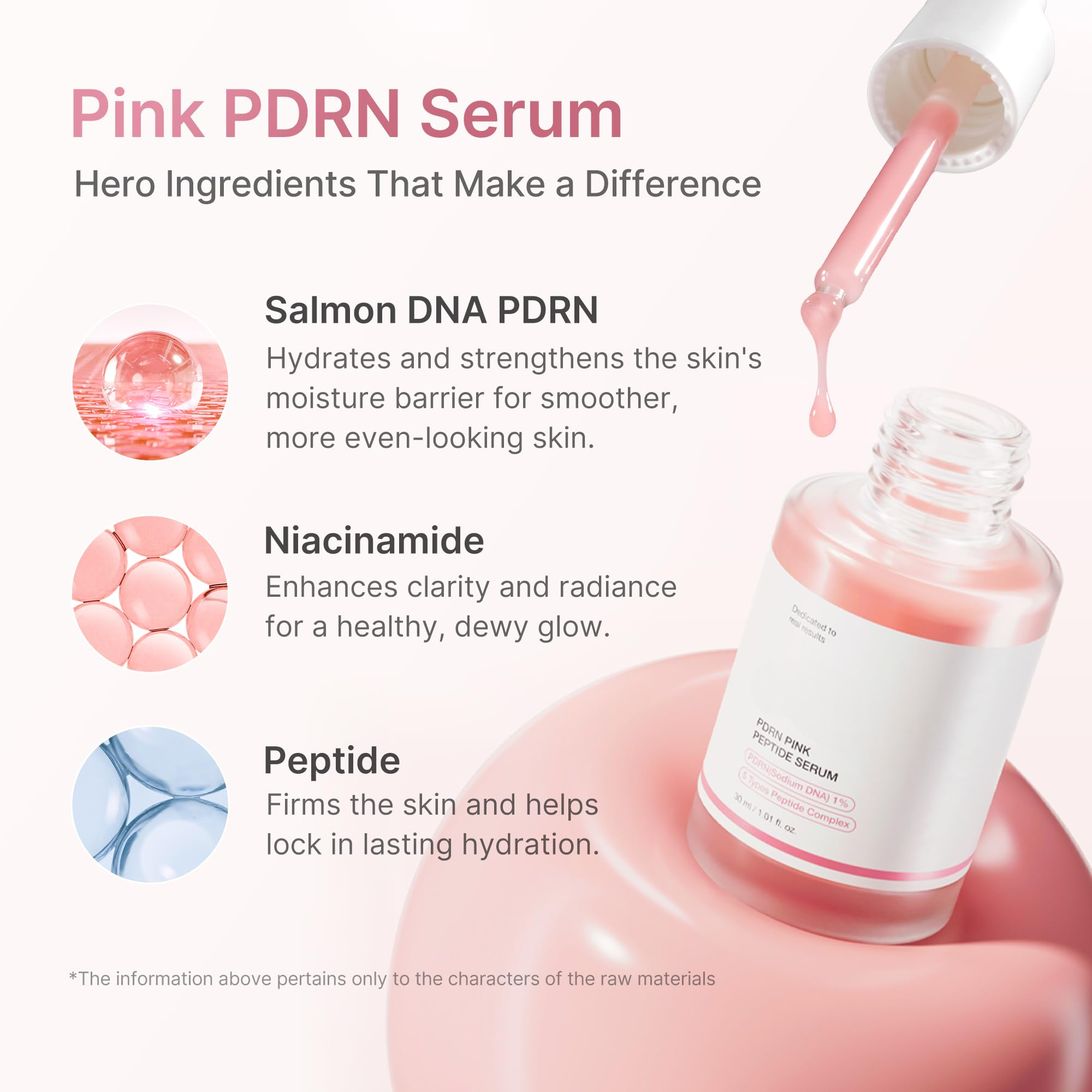 PDRN Pink Peptide Serum with Peptides for Skin Elasticity & Glass Skin