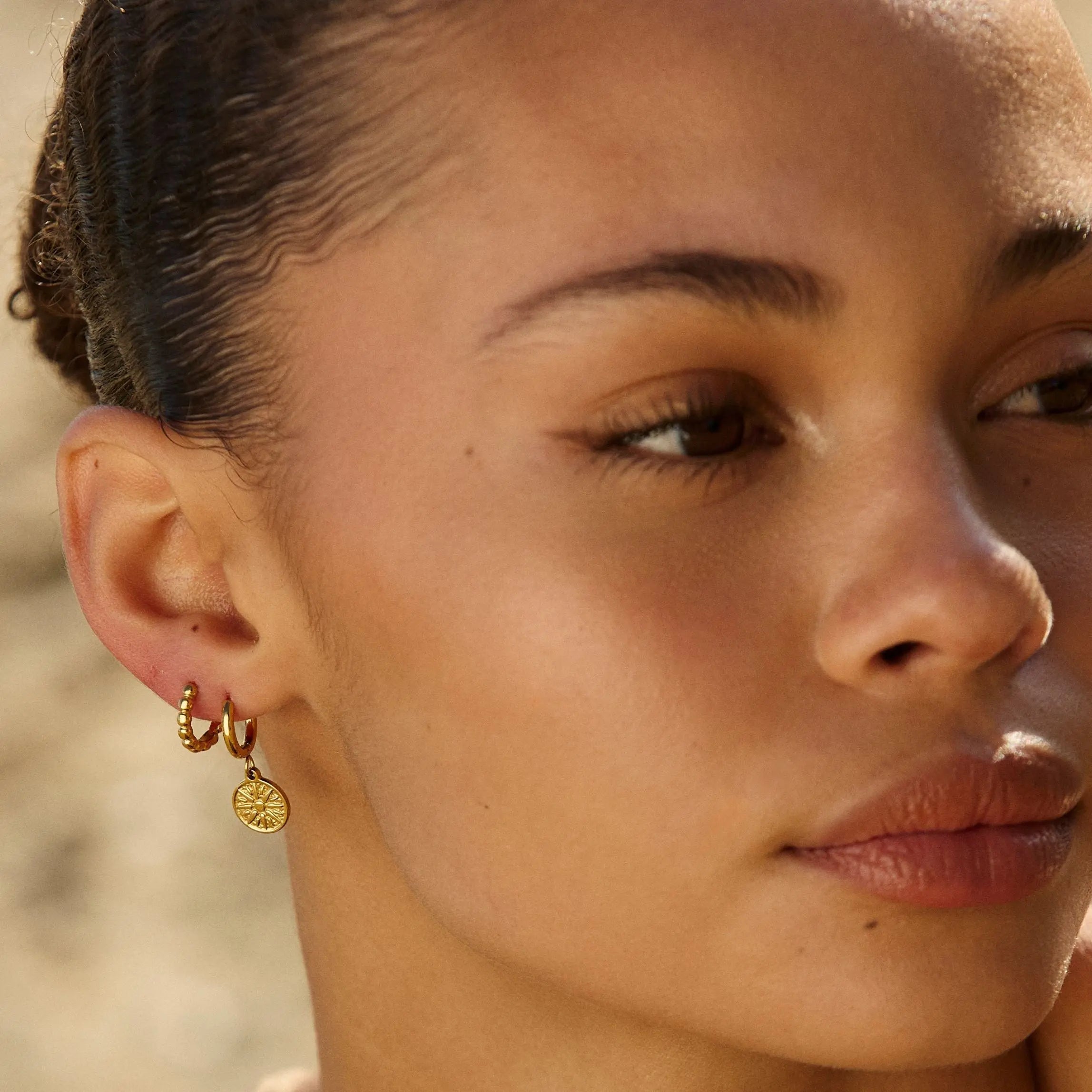 Golden Sun Hoop Earrings